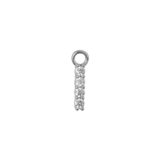 Pendant oorbel zilver met 4 kleine steentjes - ethisch verantwoord/duurzaam