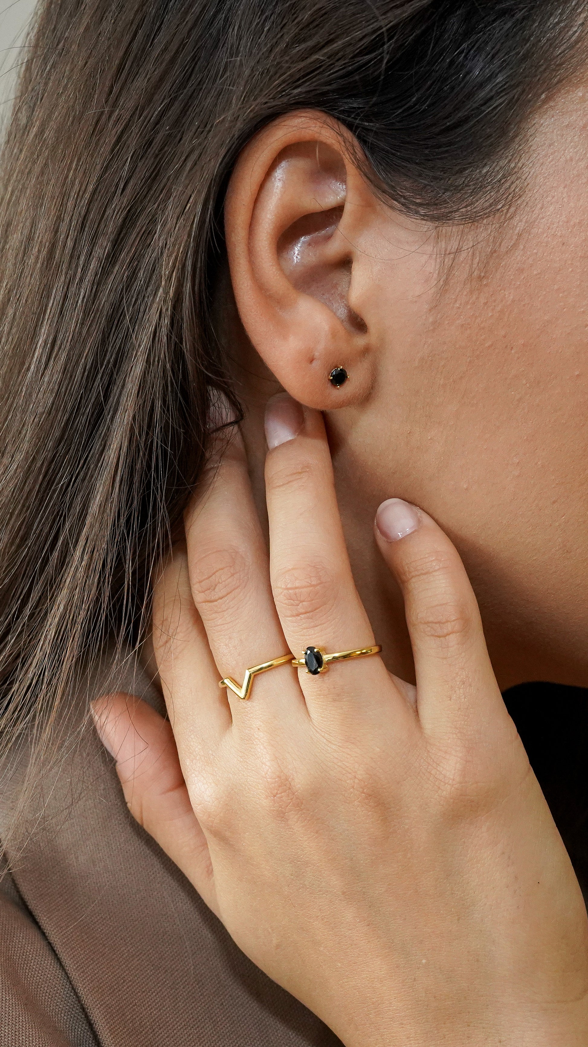 Modelfoto gouden fijne sieraden 18kt gold vermeil