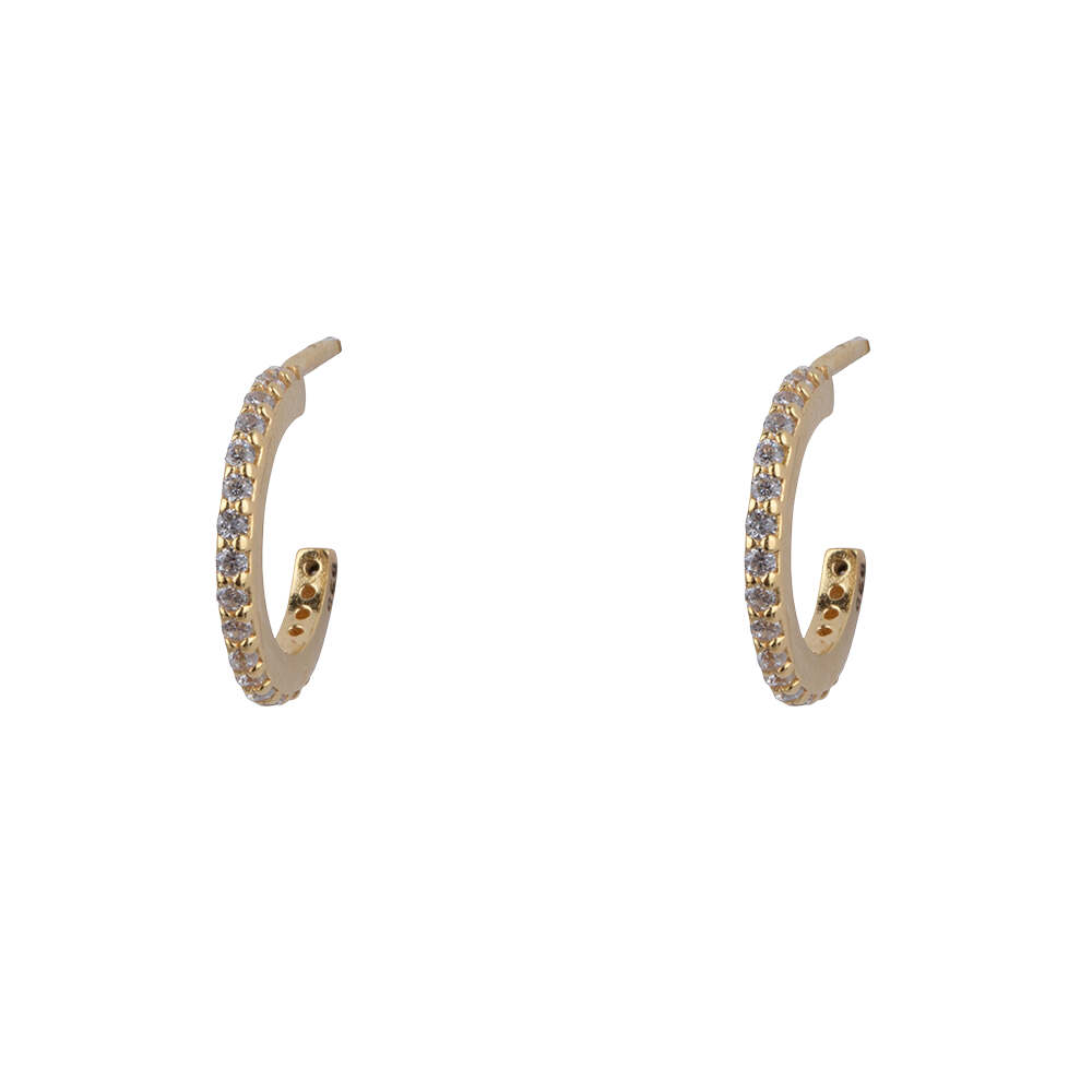 Fijne oorring met steentjes goud