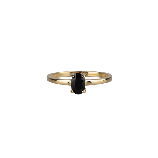 Ring 18kt gold vermeil met zwarte zirkoon